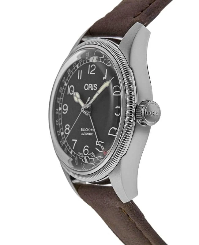Oris Oris Big Crown Pointer Date Automatic Black Dial Leather Strap Unisex Watch 01 754 7749 4064-07 5 17 67 3