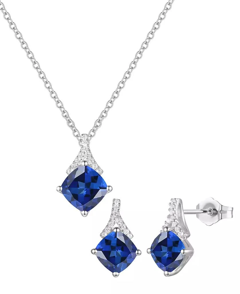 Macy
s 2-Pc. Amethyst (3.2 ct. t.w.) and Lab-Grown White Sapphire (0.18 ct. t.w.) Earrings and Pendant Set in 14k Gold Over Sterling Silver (Also Available in Other Gemstones)