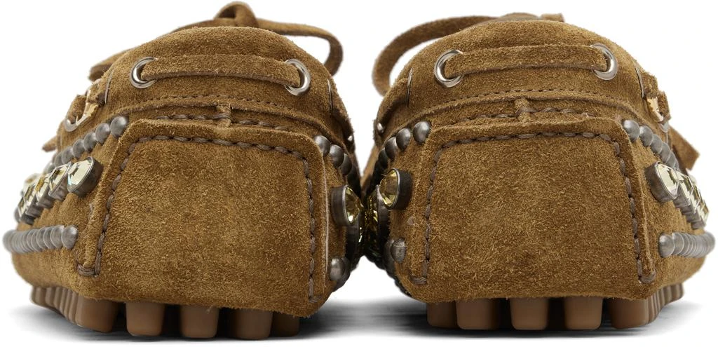 Valentino Brown Mixed Studs Boat Shoes 2