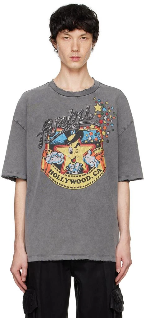 AMIRI Gray Mr. Hollywood Oversized T-shirt 1
