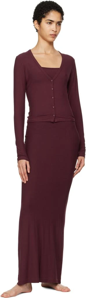 SKIMS Burgundy Soft Lounge Cardigan 4