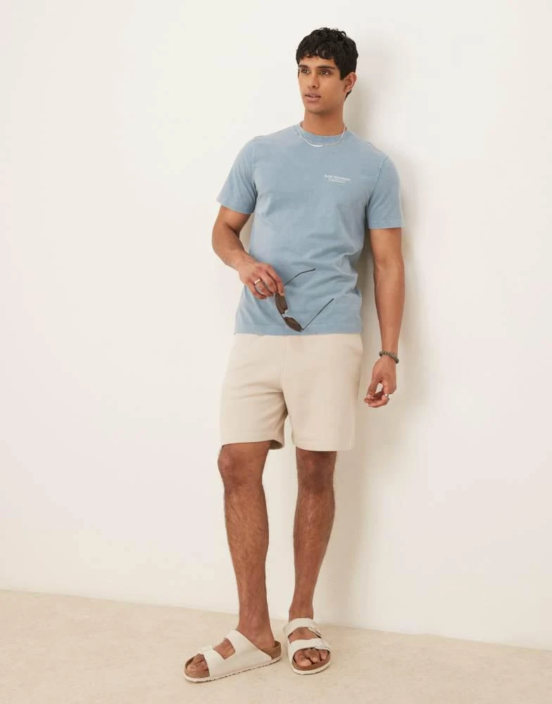 ASOS ASOS DESIGN essential mid length slim shorts in stone 1