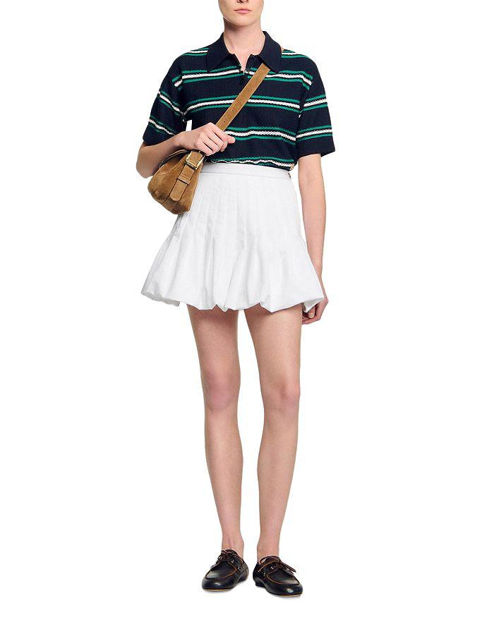 Sandro Pleated Bubble Hem Mini Skirt