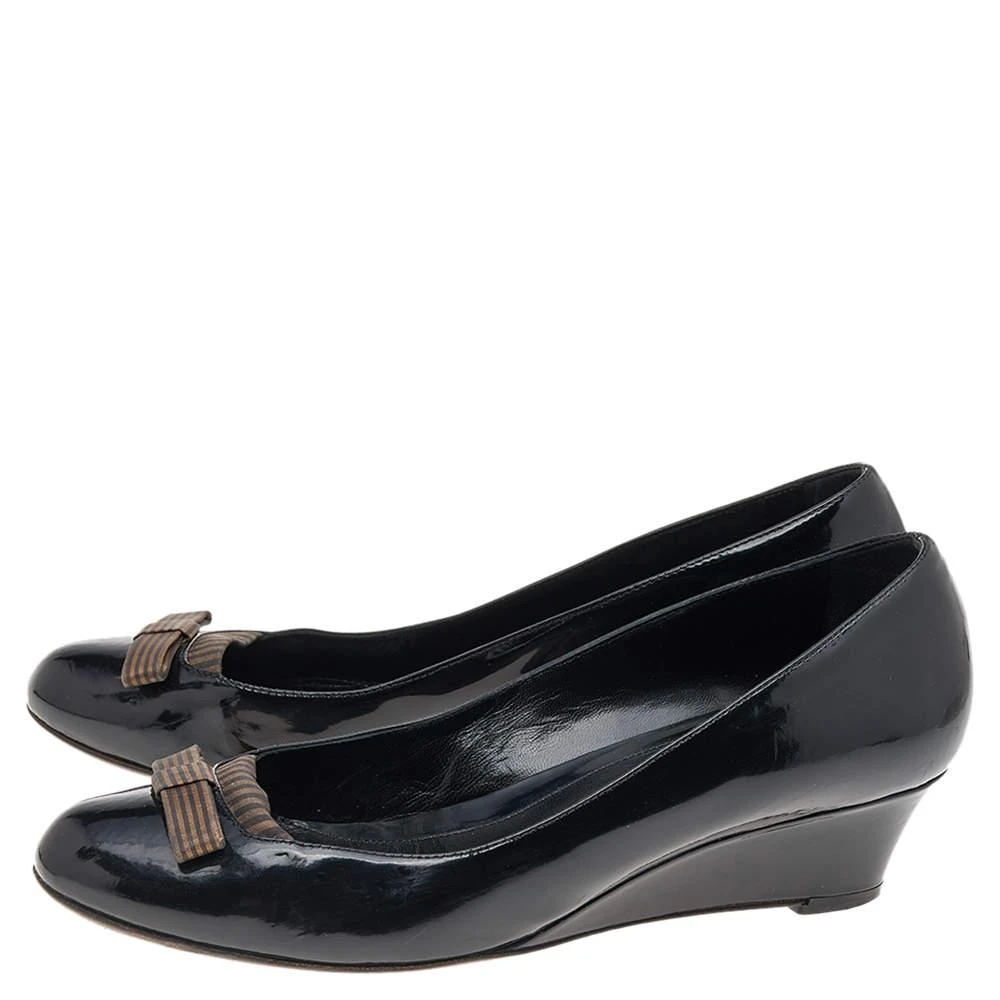 Fendi Fendi Black Patent Leather Bow Pumps Size 38 4