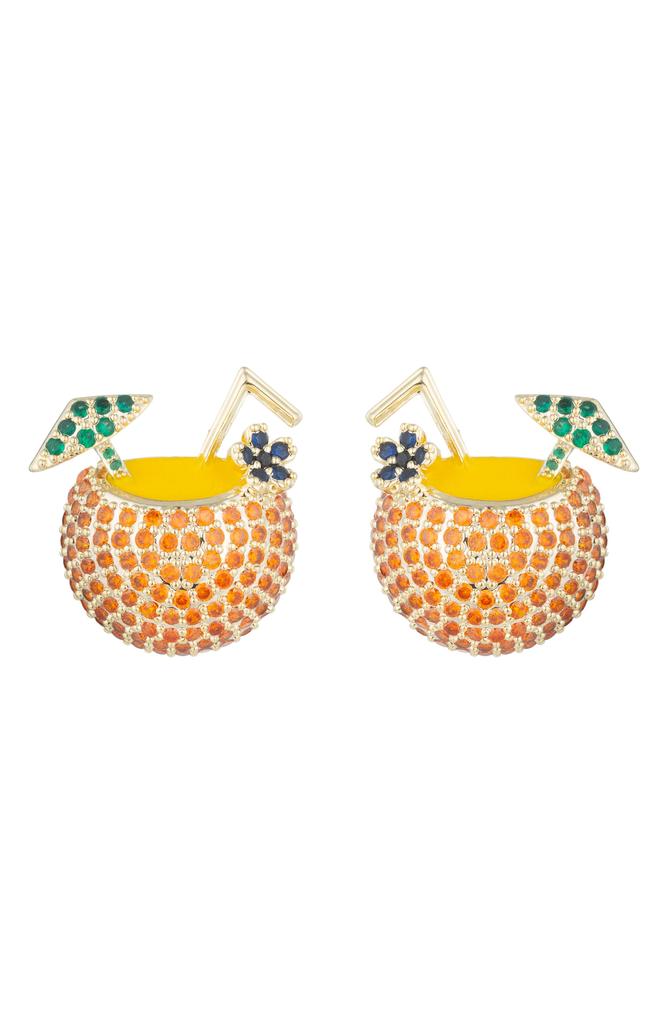 EYE CANDY LOS ANGELES Cubic Zirconia Tropical Drink Stud Earrings JEWELRY BeyondStyle