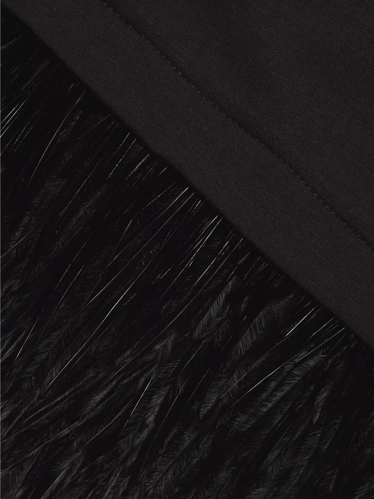 Cinq à Sept Feather-Trimmed Stretch-Cotton Crop T-Shirt 7