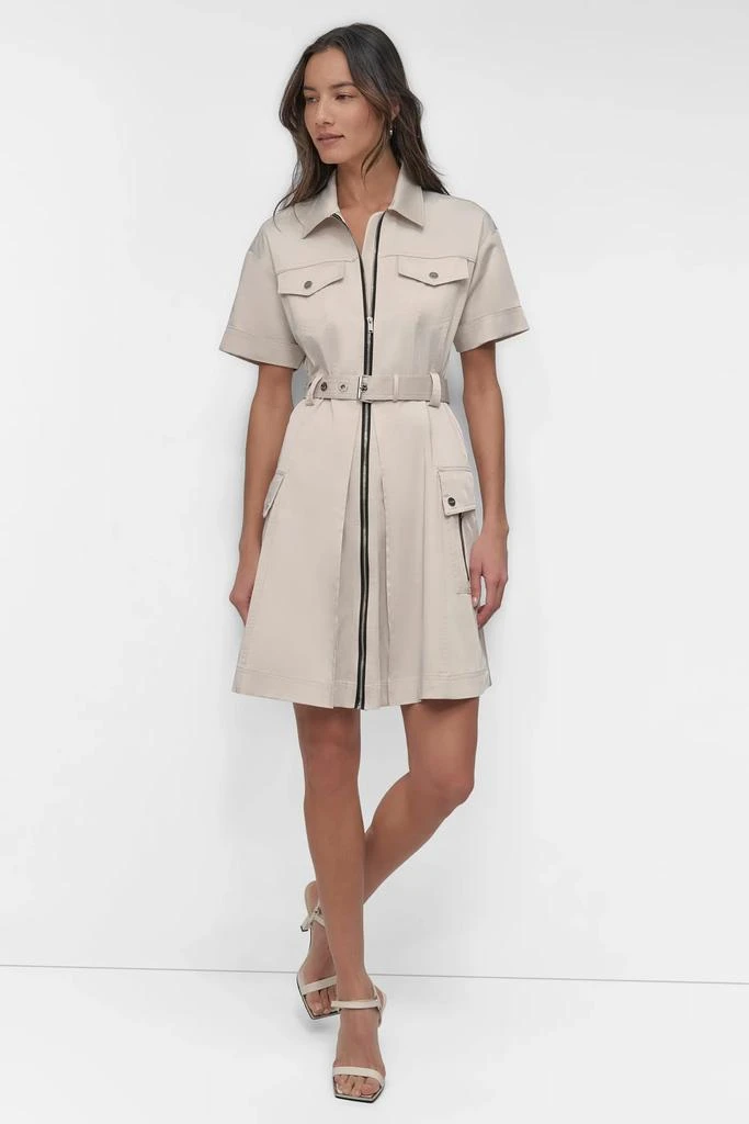DKNY SHIRT DRESS WITH FRONT ZIPPER 1