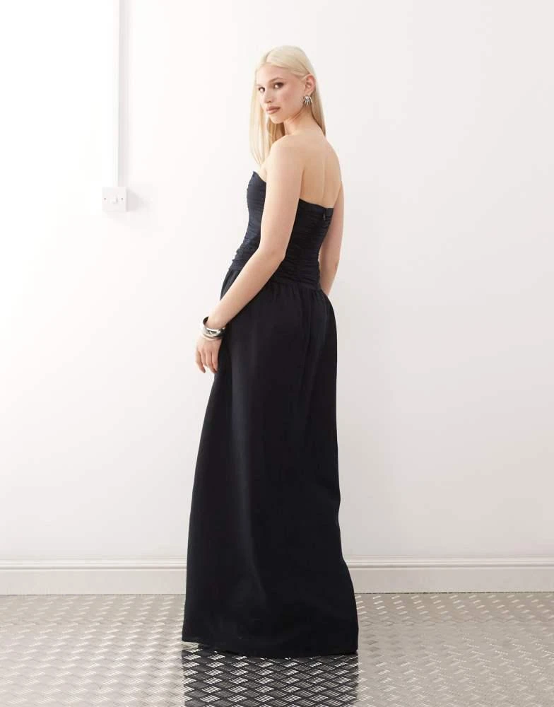 Shop Lioness Lush linen blend bandeau ruched bodice detail maxi dress in  navy on Sale at BeyondStyle  Get 57% Off Lioness Lush linen blend bandeau  ruched bodice detail maxi dress in