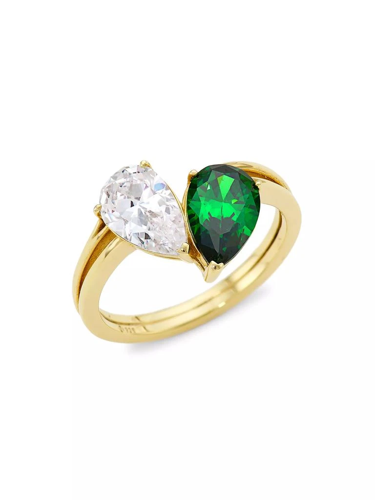 Adriana Orsini Happy Hour 18K-Gold-Plated &amp; Cubic Zirconia Ring 1