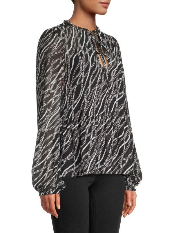 Michael Kors Chain Print Keyhole Top 3