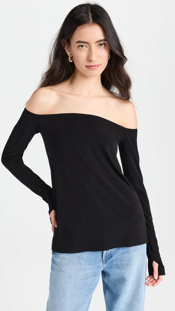 Norma Kamali Long Sleeve Off Shoulder Top 1