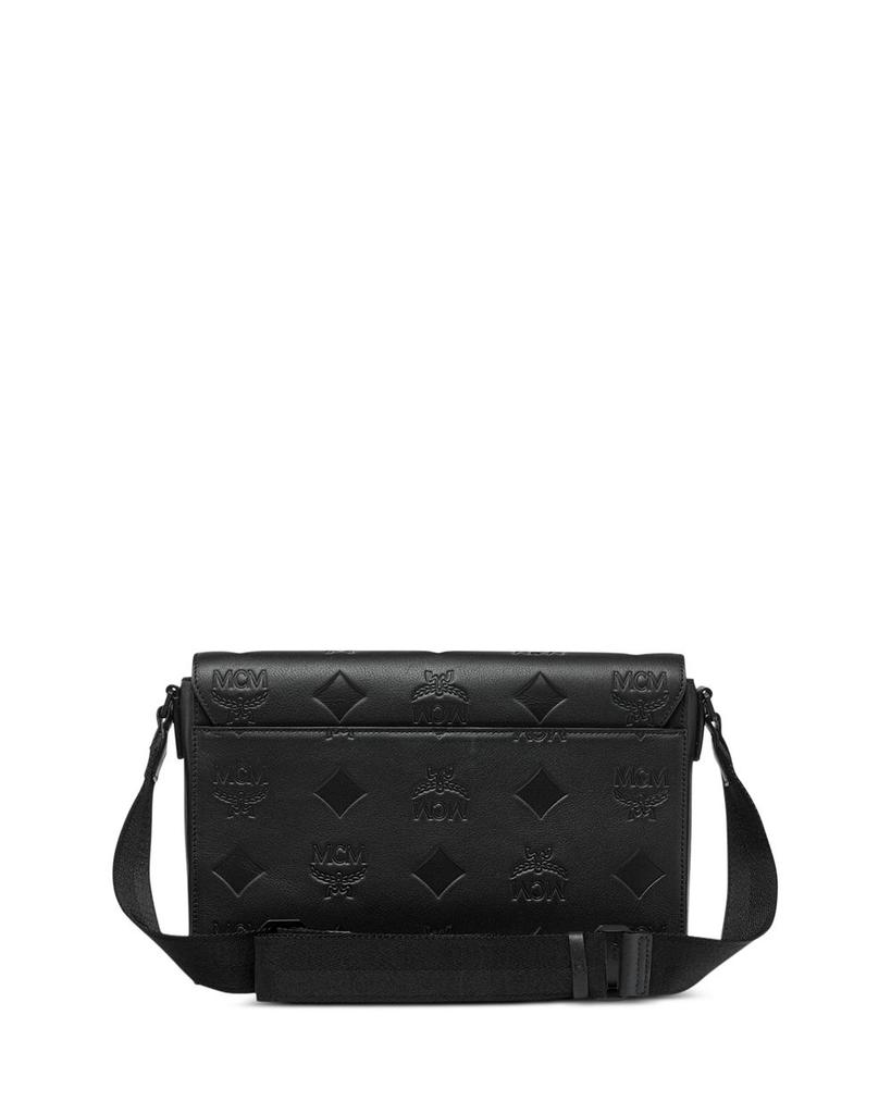 MCM Klassik Small Maxi Monogram Embossed Leather Messenger