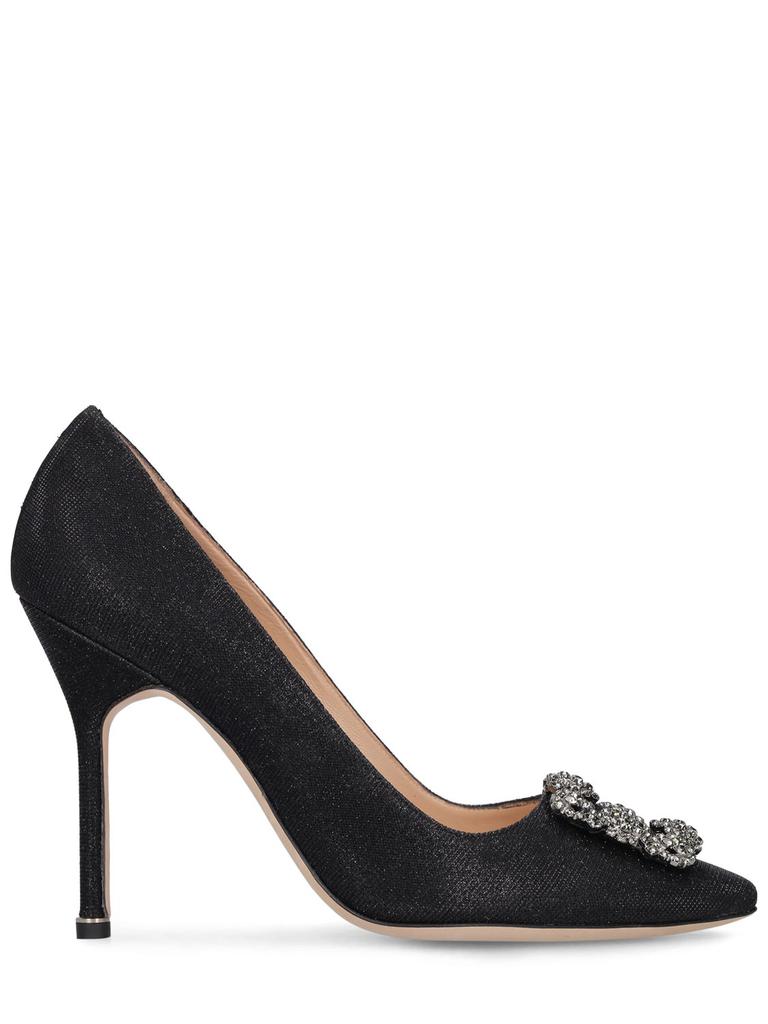 MANOLO BLAHNIK 105mm Hangisi Glitter Pumps