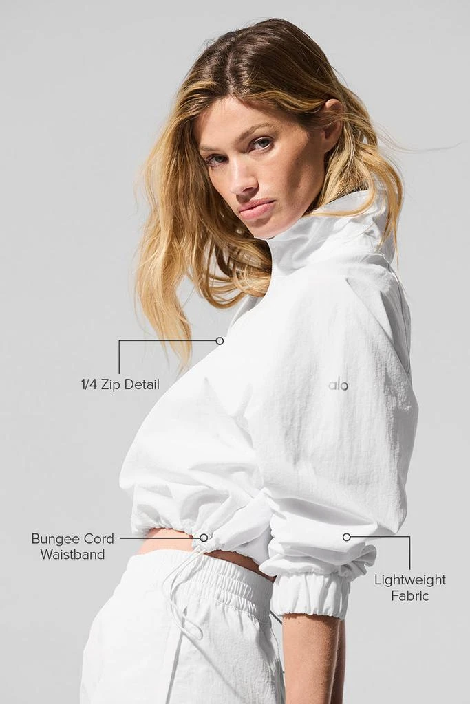 Alo Cropped 1/4 Zip Alumni Pullover - Spearmint 2