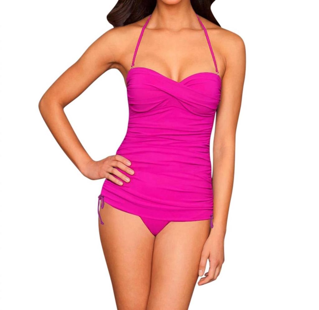 La Blanca La Blanca - Twist Front Bandeau Side Adjustable One Piece Swimsuit
