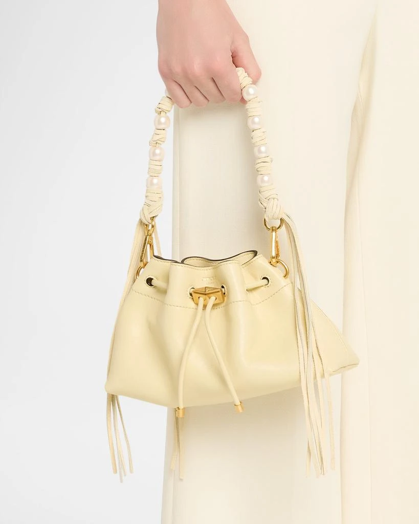 Jimmy Choo Cinch Small Pearly-Embellished Leather Shoulder Bag