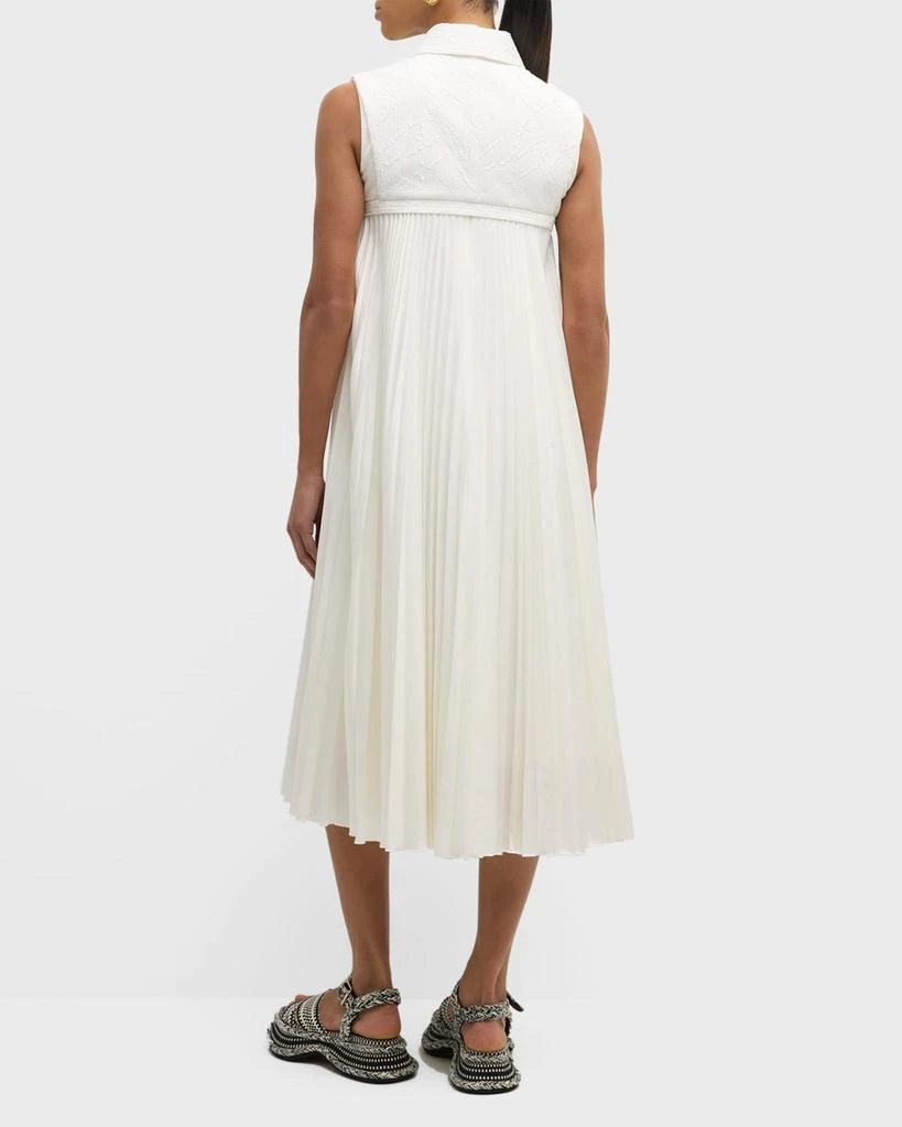 ADEAM Misty Pleated Midi Shift Dress With Removable Bib 4