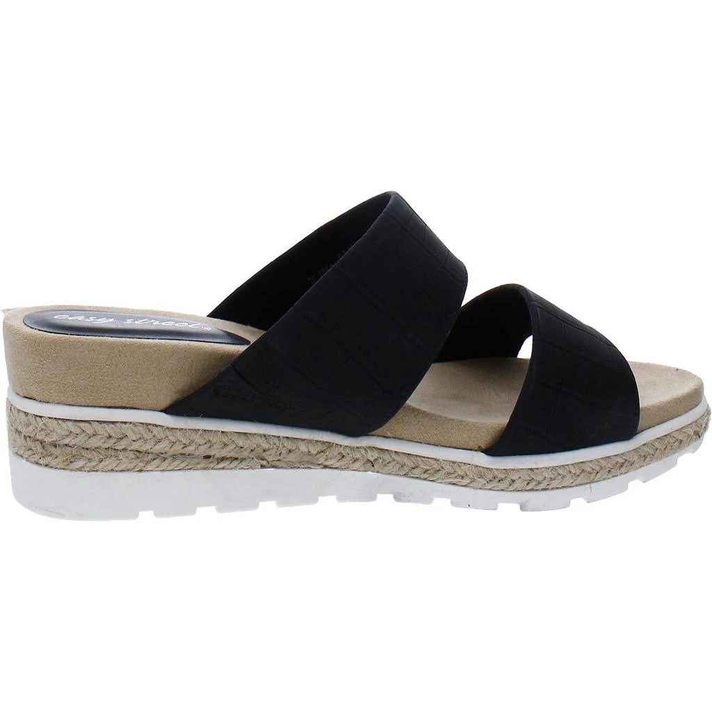 Easy Street Maryann Womens Faux Leather Animal Print Wedge Sandals 2