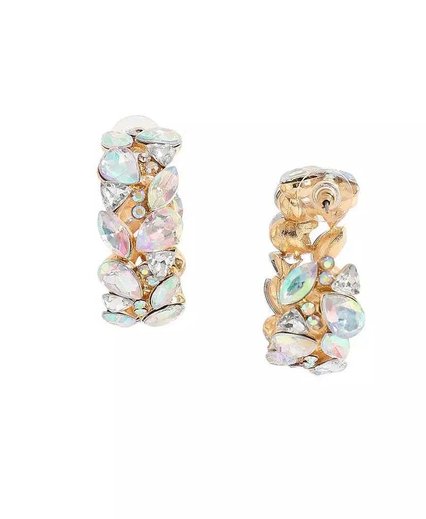 SOHI Gold-Plated Stone Hoop Earrings 5