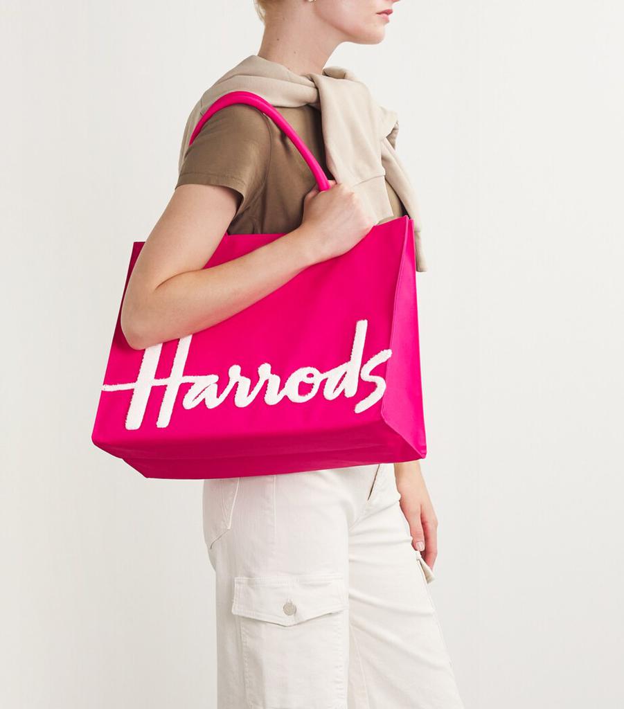 【完売・店頭在庫無】♩HLT Flat Logo Tote rose Harrods Large Cotton Logo Tote Bag - Tote Bags - BeyondStyle