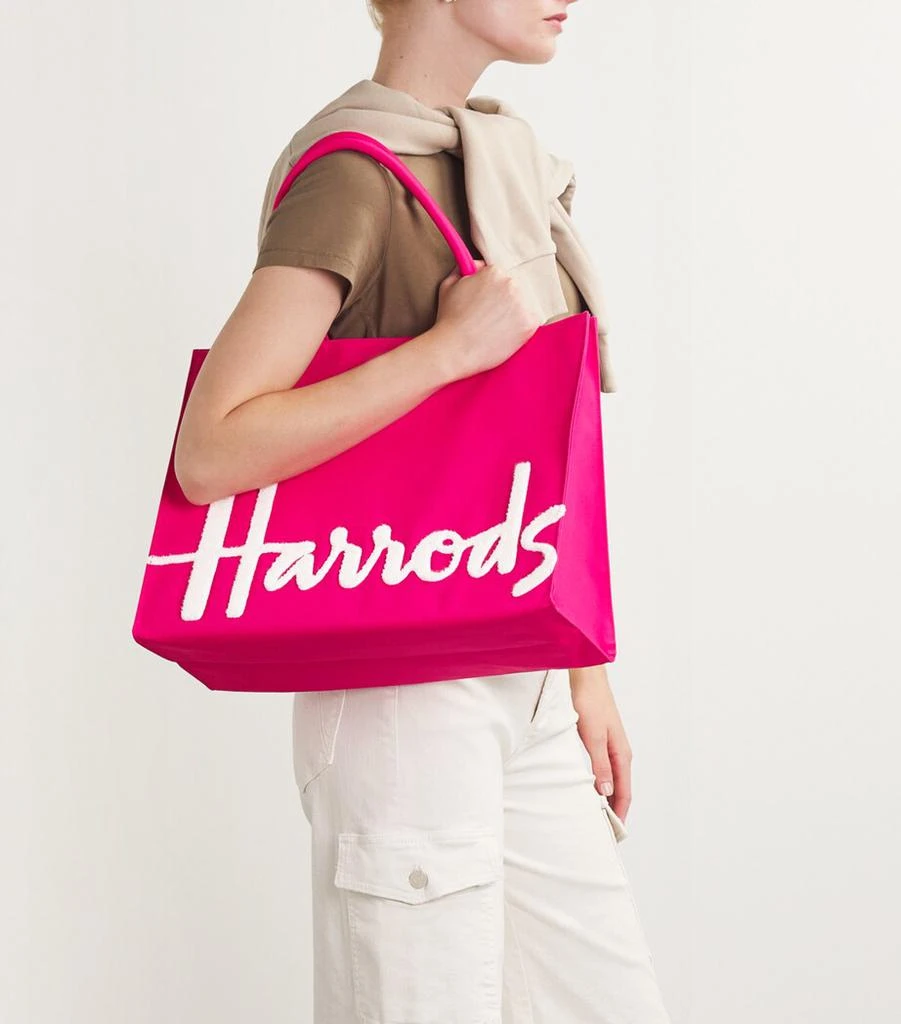 Harrods Large Cotton Logo Tote Bag 2