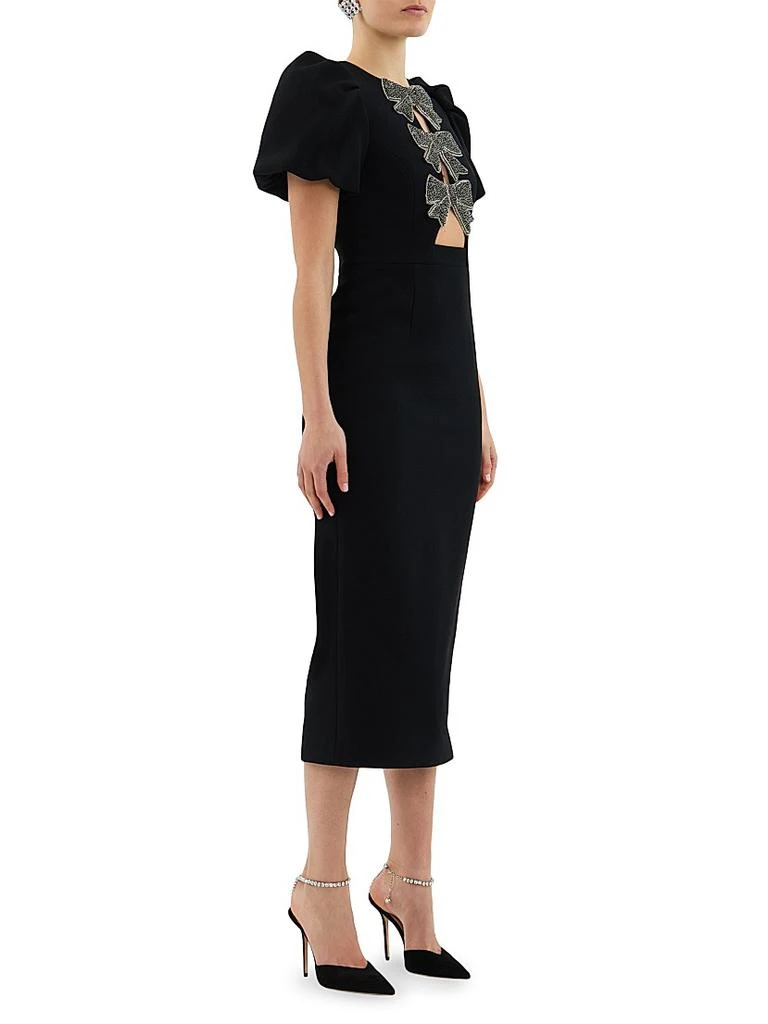 Rebecca Vallance - Eliana Puff Sleeve Midi Dress Black Size 4