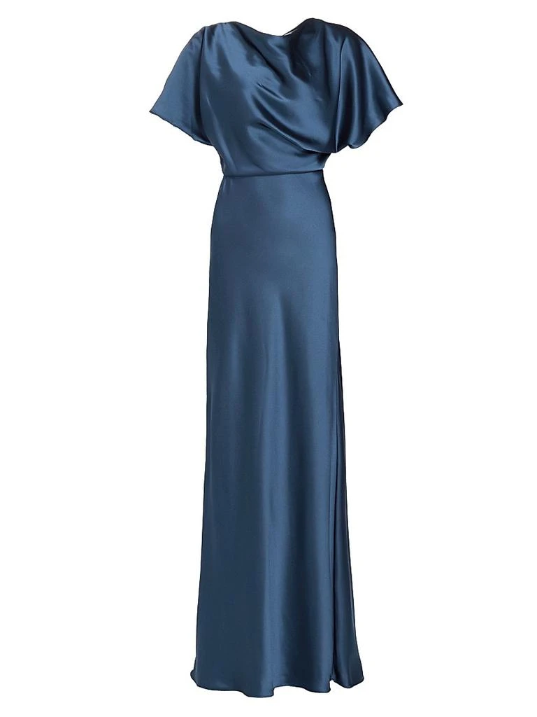 Amsale Draped Satin Gown 1
