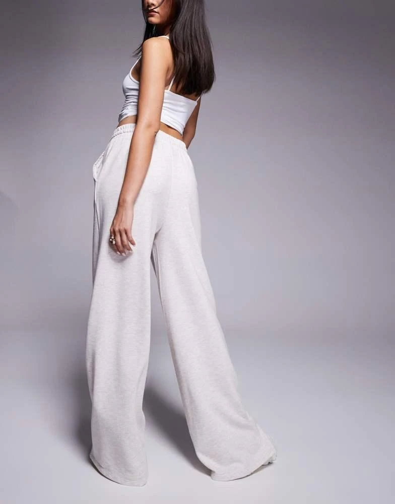 River Island River Island marl wide leg jogger in beige 2