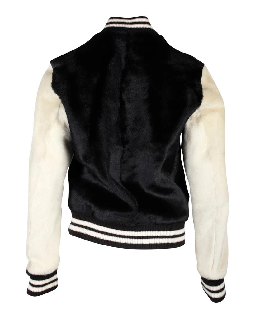 Yves Saint Laurent Classic Letterman Jacket in Black Virgin Wool 3