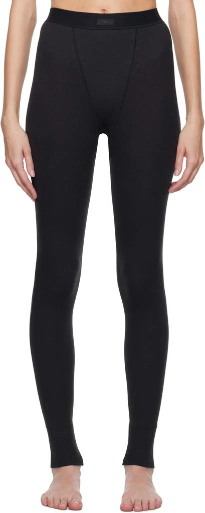 SKIMS Black Cotton Rib Leggings 1