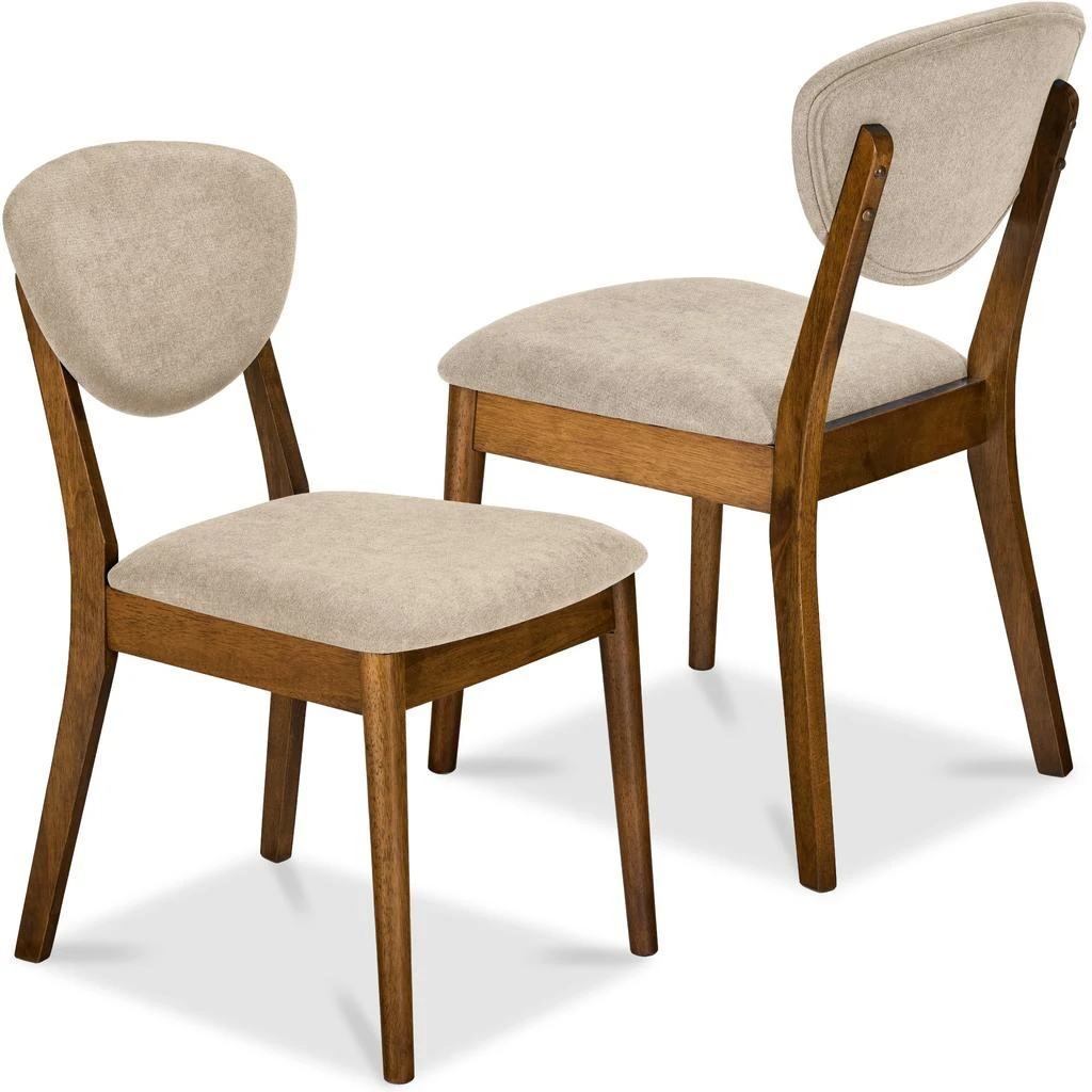 Best Choice Products 2-Piece Mid-Century Modern Wood 
Upholstered Dining Chair Set