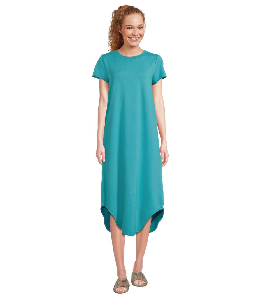 Mod-o-doc Short Sleeve Maxi Shirttail Crew Neck Dress