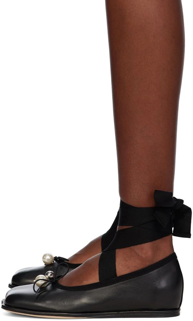 Simone Rocha Black Heart Toe Ribbon Bow Ballerina Flats 3