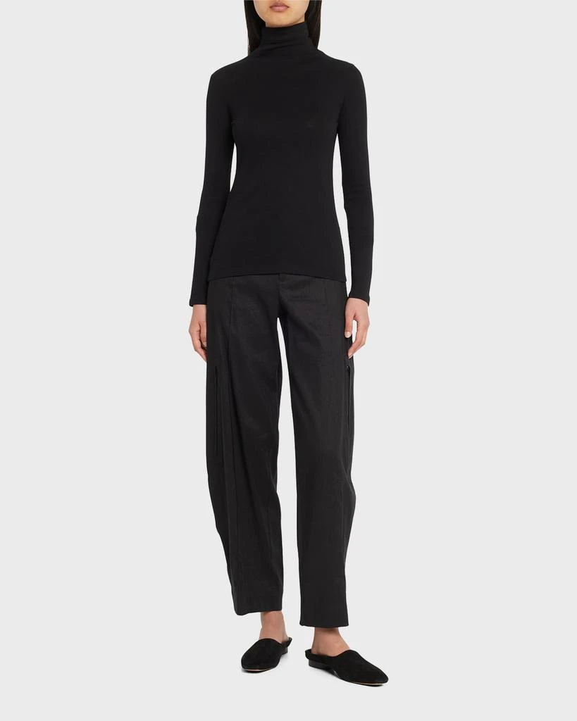 Vince Essential Long-Sleeve Cotton Turtleneck Top 2
