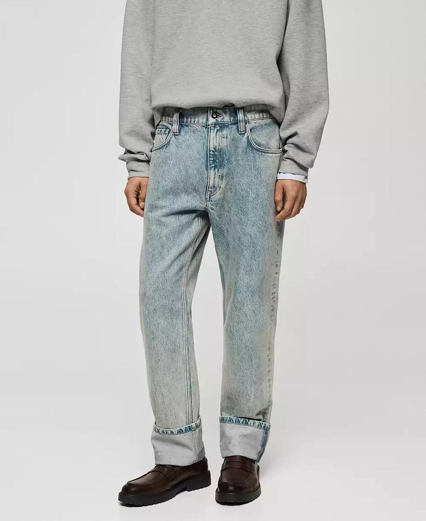 Mango Men's Turn-Up Hem Straight-Fit Jeans 1