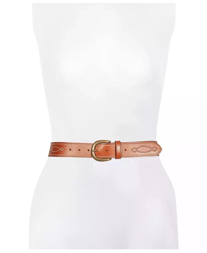Frye Women's Two-Tone Stitch Belt 4