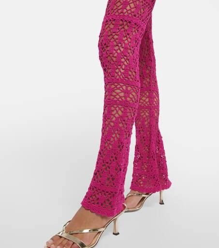 ANNA KOSTUROVA Bianca crochet flared cotton pants 5