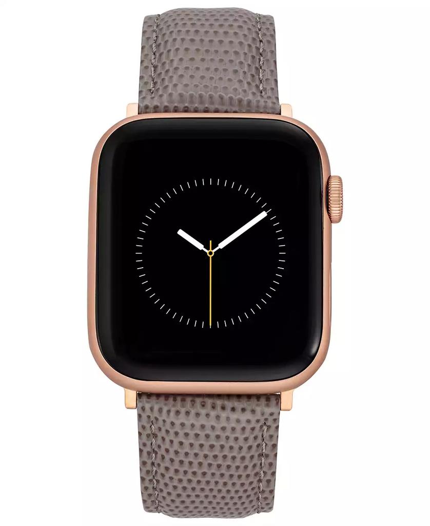WITHit Taupe Genuine Lizard Grain Leather Band designed for Apple Watch® 42mm (Series 1-3 only) & 44/45/46/49mm (Ultra & Ultra 2)