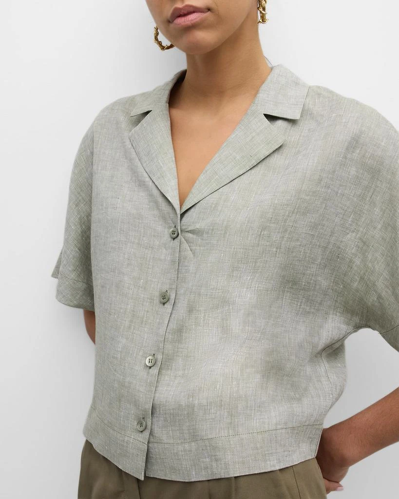 Peserico Cropped Button-Down Linen Shirt 7