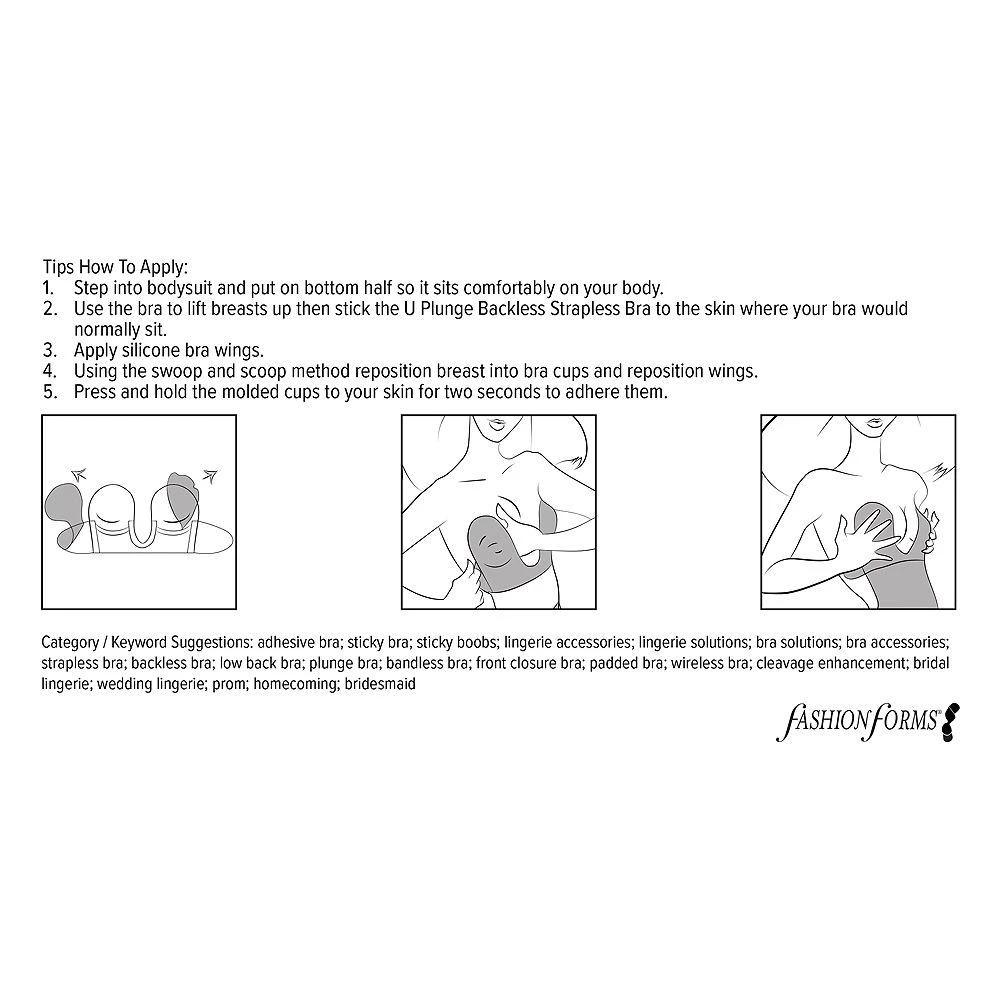 Fashion Focus U Plunge Backless Strapless Bodysuit 4