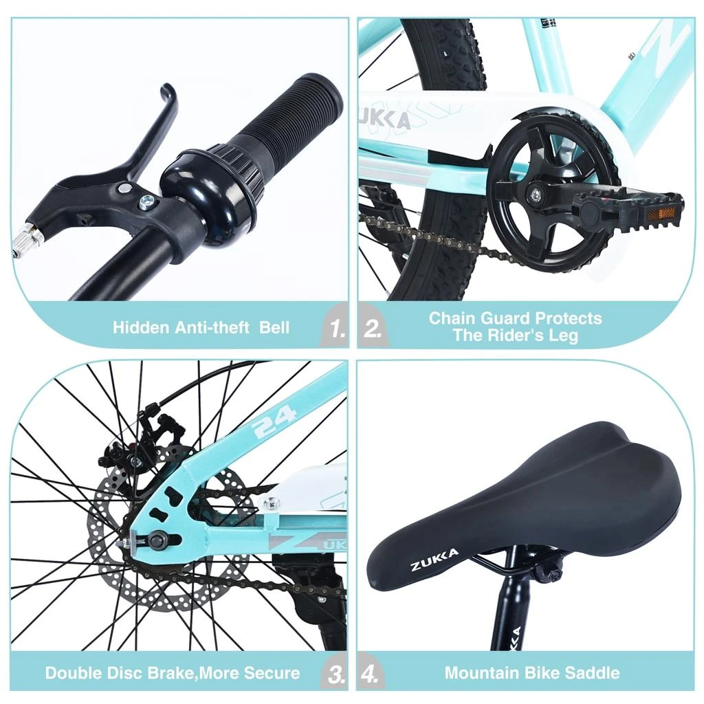 Streamdale Furniture Streamdale Mountain Bike for Kids, 24'' MTB, Ages 9-12 4