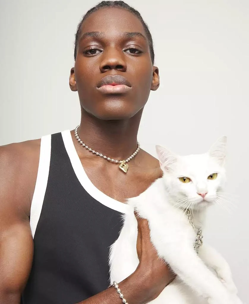 UNOde50 Sterling Silver Plated Ball Necklace with 18K Gold Heart Detail 4