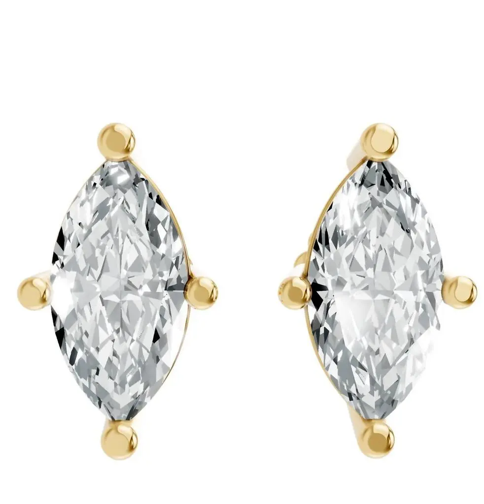 AAMIAA Aamiaa - Women's Marquise Shape 4 Prong Push Back Studs