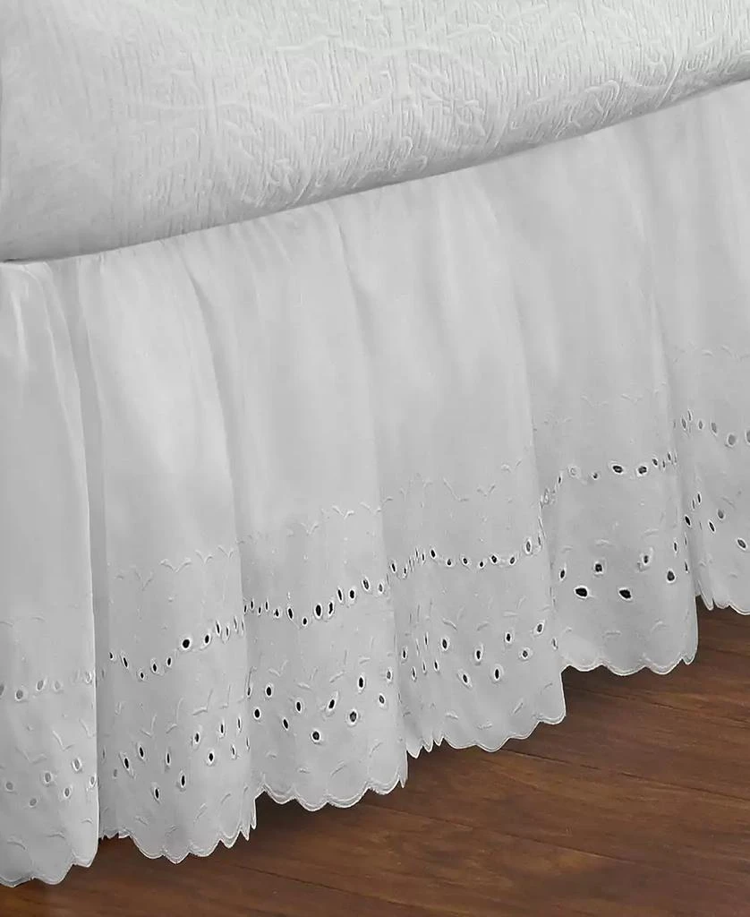 Fresh Ideas Ruffled Eyelet 18" Drop Bed Skirt, Queen 4