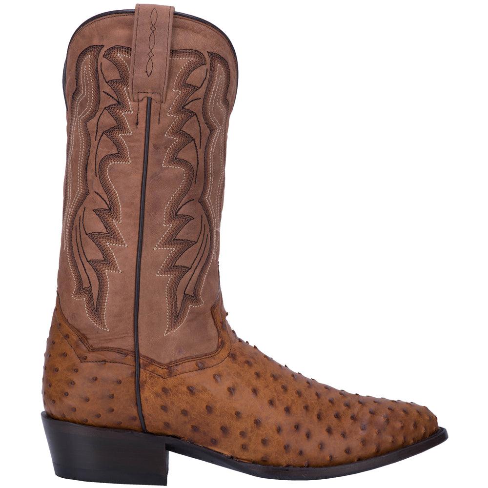 Dan Post Boots Tempe Ostrich Embroidered Round Toe Cowboy Boots