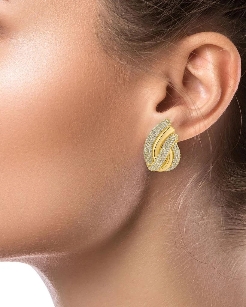 Kenneth Jay Lane Pavé Swirl Button Earrings 2