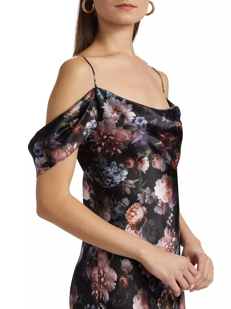 L'Agence Kenna Floral Cold-Shoulder Silk Maxi-Dress 6