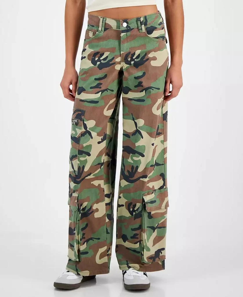 Madden Girl Juniors' Camouflage Wide-Leg Cargo Jeans 2