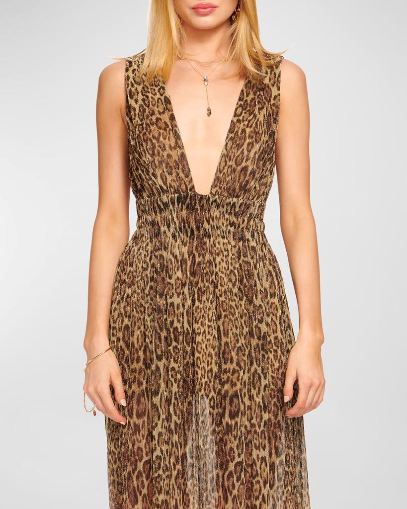 Ramy Brook Leopard Stripe Alvina Maxi Dress