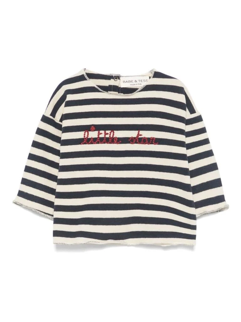 BABE & TESS Blue/white T-shirt Baby Girl 1